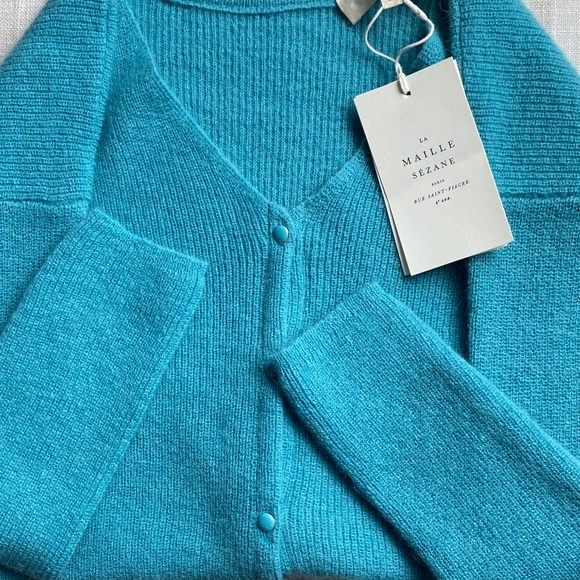 Sezane Sweaters - SEZANE Barry Cardigan in Sauge Clair (Teal blue) NWT (XS)